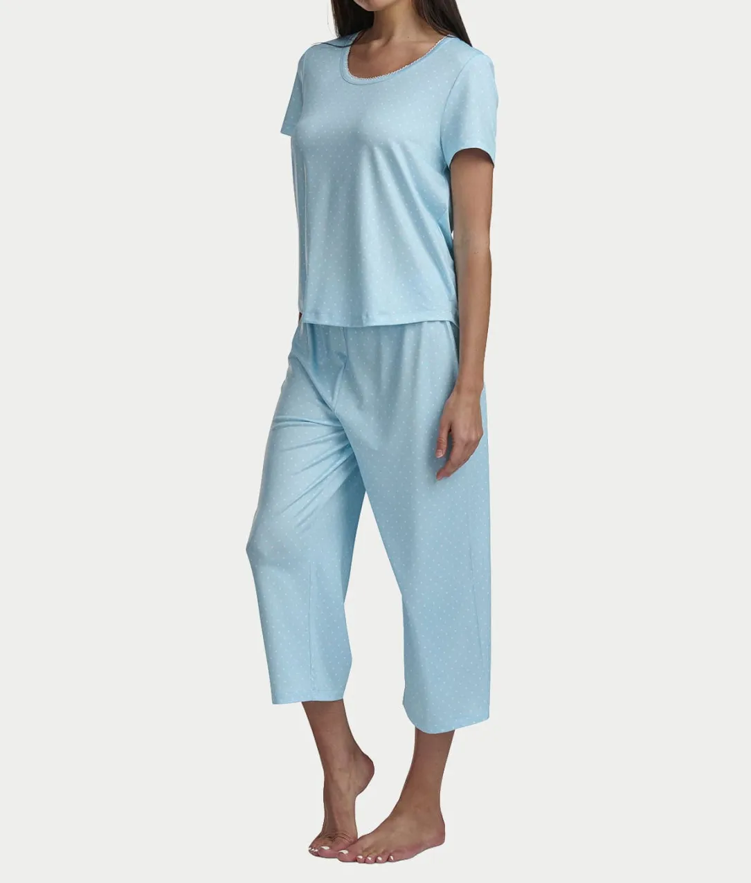 KN Cool Scoop Neck Tee Knit Capri Pajama Set