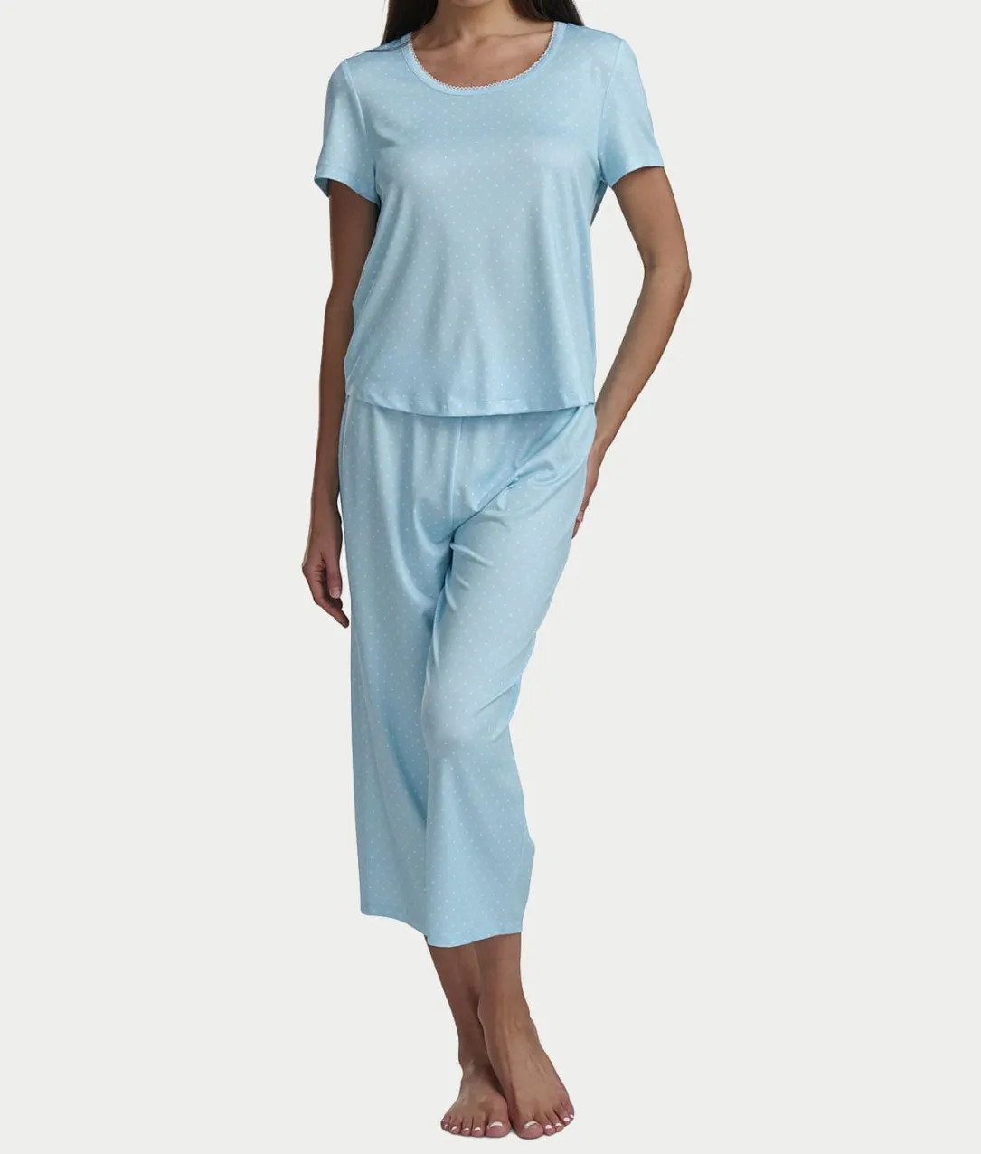 KN Cool Scoop Neck Tee Knit Capri Pajama Set