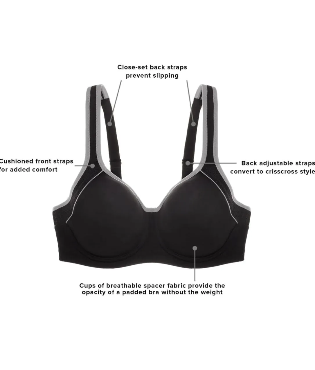 Lindsey Sport Contour Underwire Sports Bra
