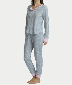 Long Sleeve Rib Henley Jogger Set