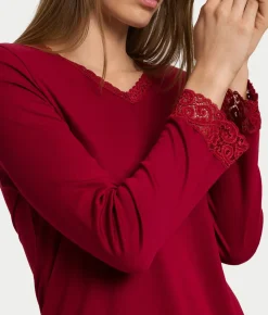Moments Lace Trim Cotton Pajama Set