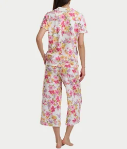Notch Collar Knit Capri Pajama Set