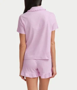 Notch Top Knit Boxer Pajama Set