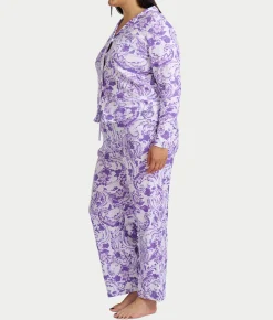 Paisley Fusion Knit Pajama Set with Satin