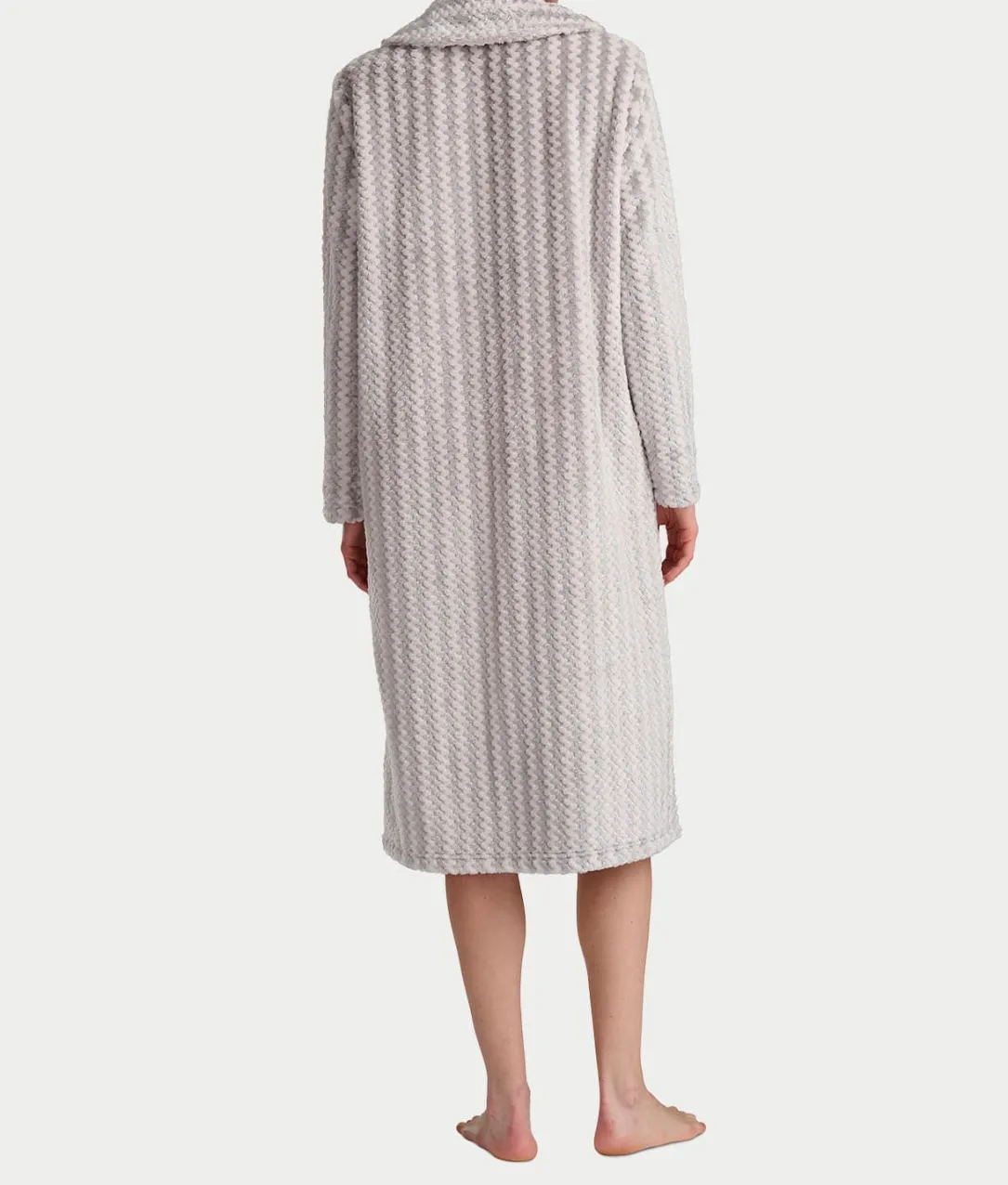 Plush Long Sleeve 47" Shawl Collar Zip Robe