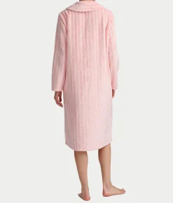 Plush Long Sleeve 47" Shawl Collar Zip Robe