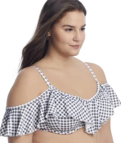 Plus Size Checkmate Ruffle Underwire Bikini Top