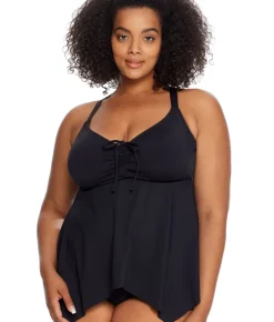 Plus Size Eco Onyx Sharkbite Underwire Tankini Top