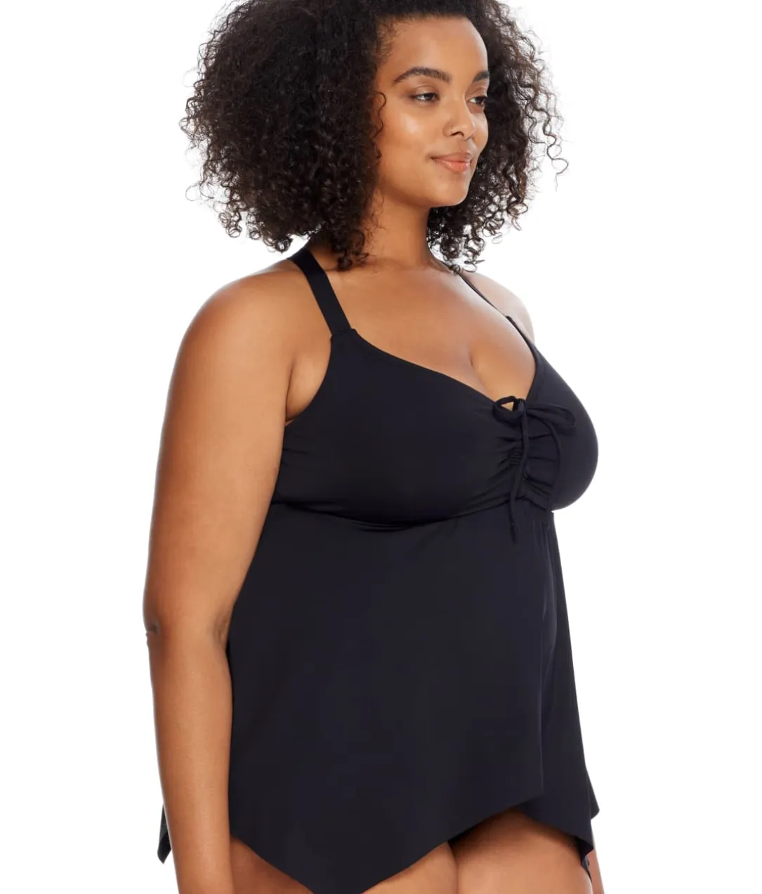 Plus Size Eco Onyx Sharkbite Underwire Tankini Top