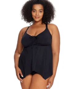 Plus Size Eco Onyx Sharkbite Underwire Tankini Top