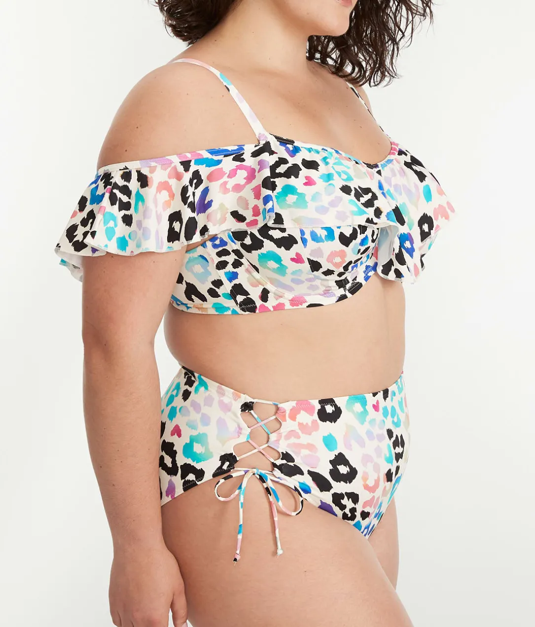 Plus Size Party Bay Ruffle Underwire Bikini Top