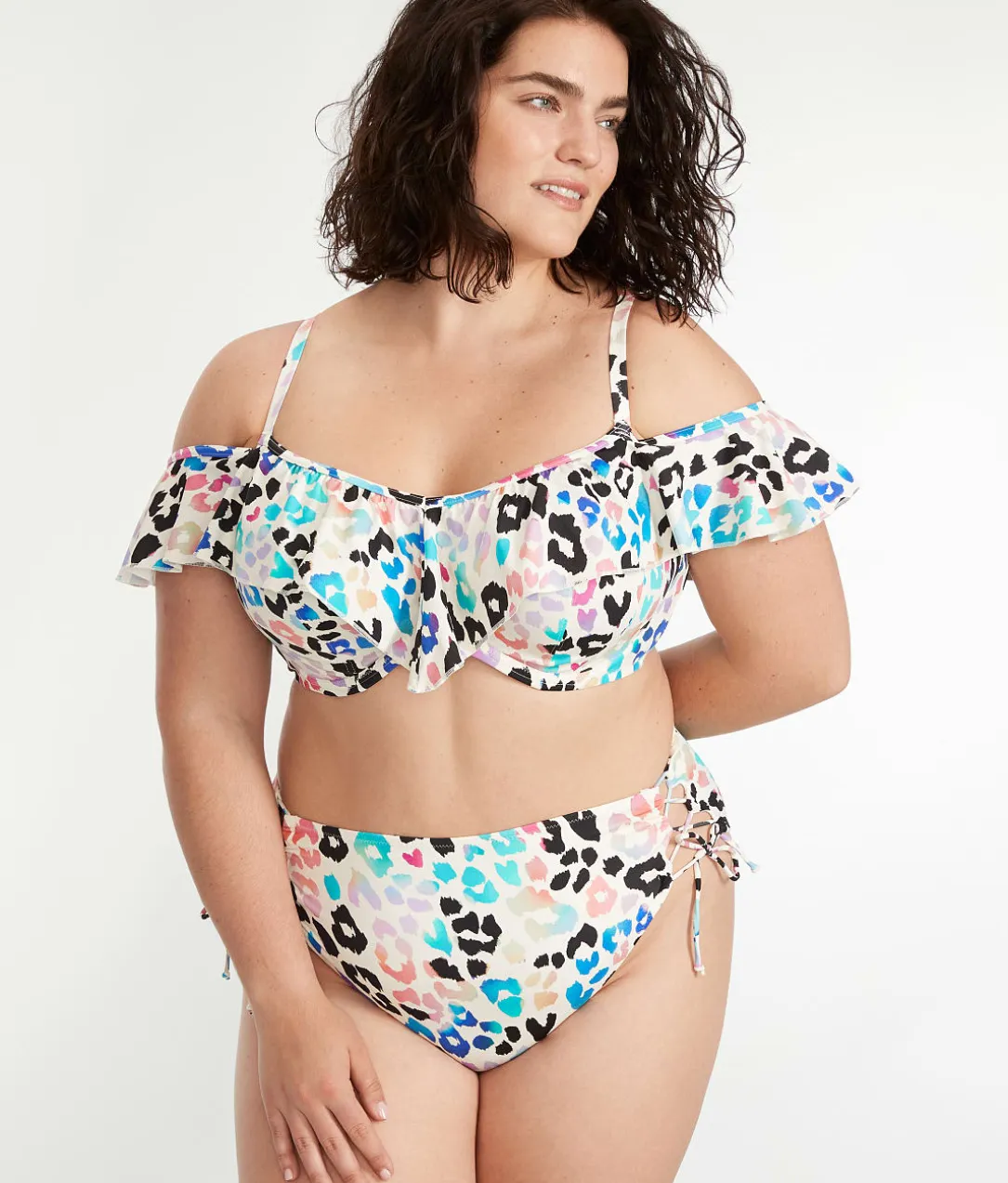 Plus Size Party Bay Ruffle Underwire Bikini Top