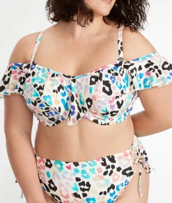 Plus Size Party Bay Ruffle Underwire Bikini Top