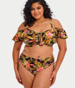 Plus Size Tiger Valley Ruffle Underwire Bikini Top
