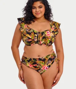 Plus Size Tiger Valley Ruffle Underwire Bikini Top
