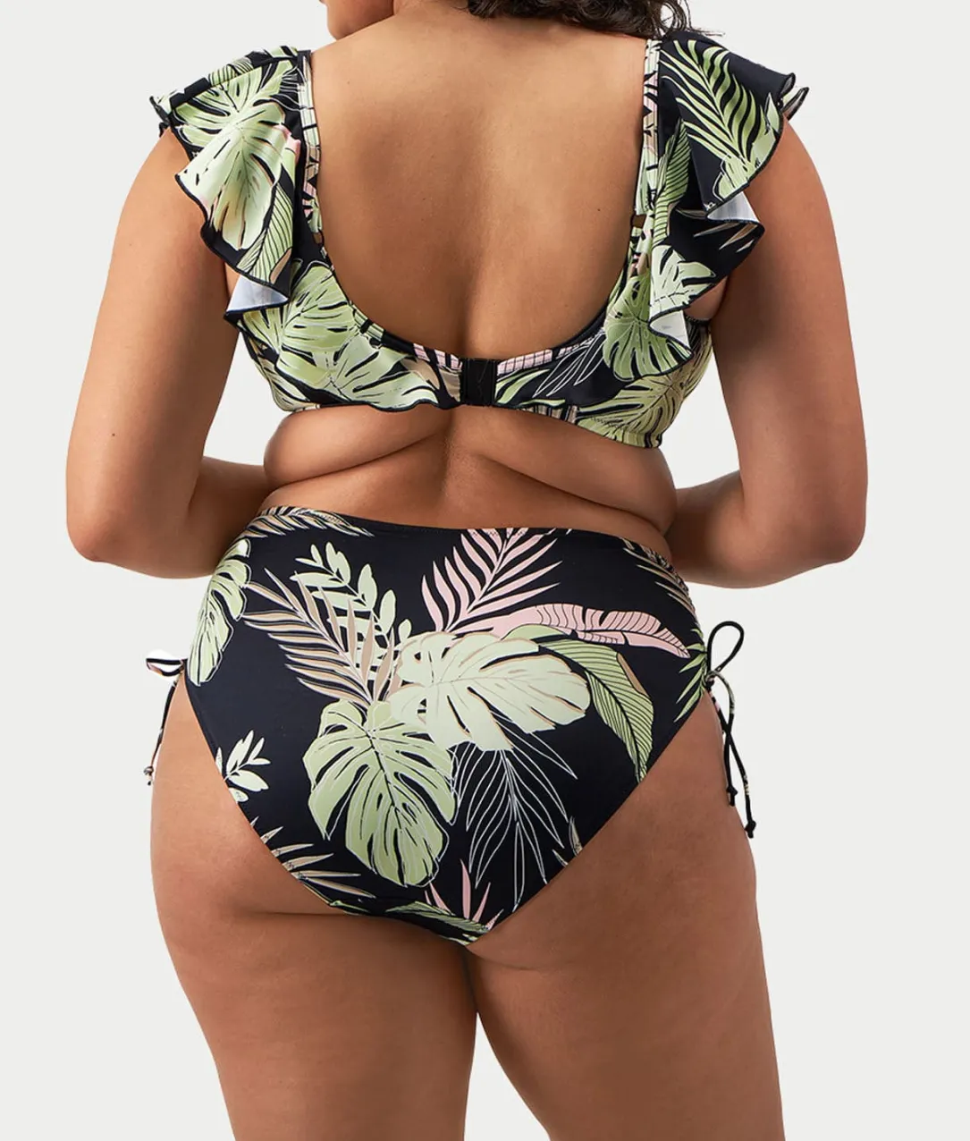 Plus Size Tropical Retreat Ruffle Bikini Top