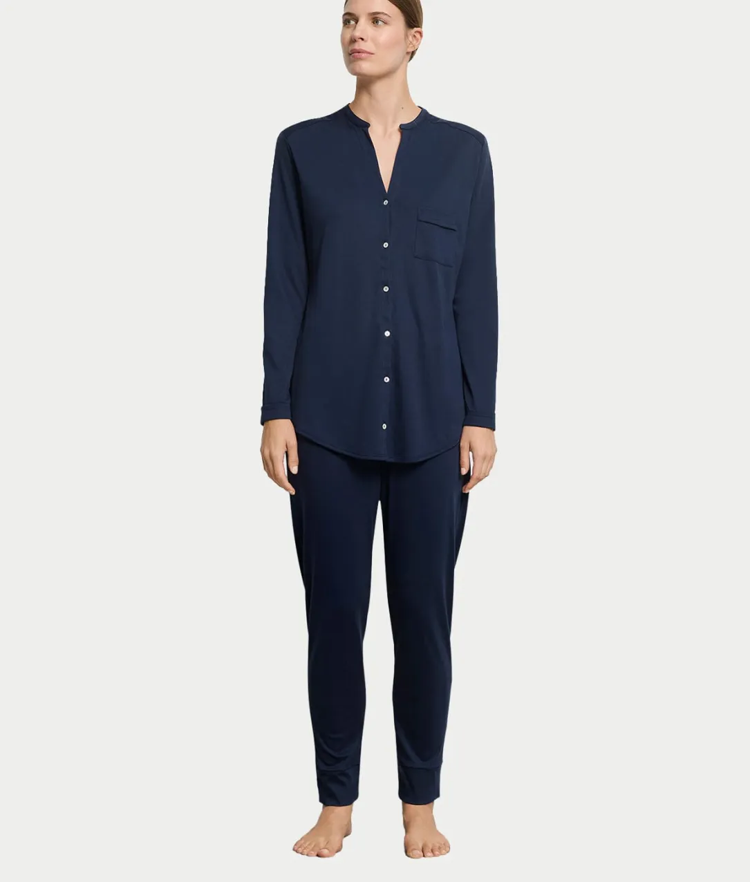 Pure Essence Button Front Soft Cotton Pajama Set