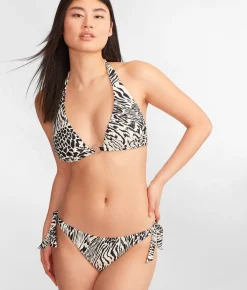 Ring-Front Triangle Halter Bikini Top