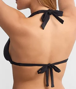 Ring-Front Triangle Halter Bikini Top