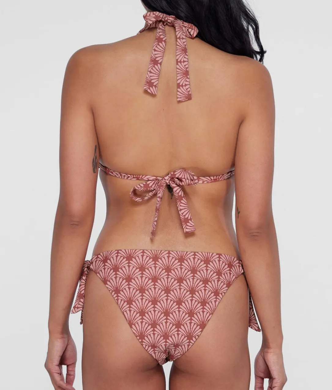 Ring-Front Triangle Halter Bikini Top