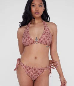 Ring-Front Triangle Halter Bikini Top