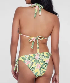 Ring-Front Triangle Halter Bikini Top