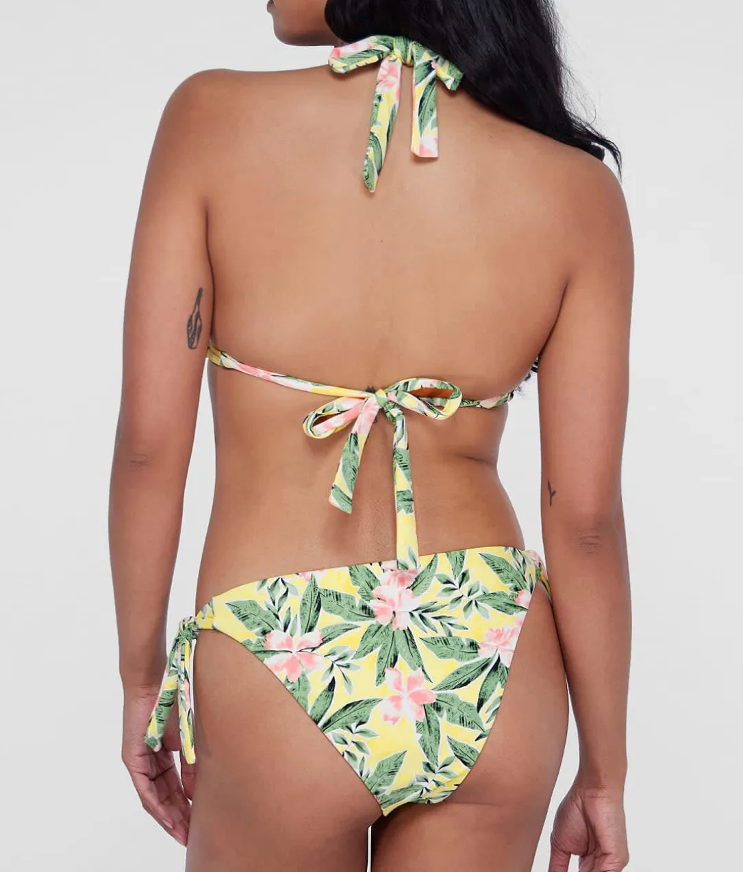 Ring-Front Triangle Halter Bikini Top