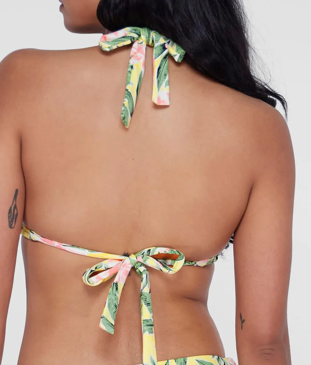 Ring-Front Triangle Halter Bikini Top