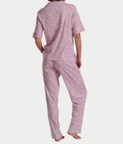 Romantic Fields Notch Collar Pajama Set with Lace