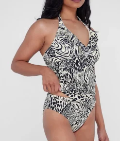 Ruffle Halter Underwire Tankini Top