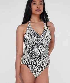Ruffle Halter Underwire Tankini Top