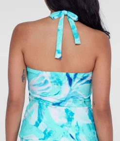 Ruffle Halter Underwire Tankini Top