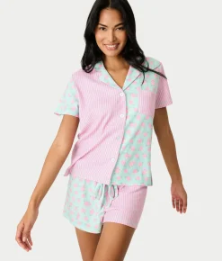Secret Garden Striped Floral Knit Pajama Set