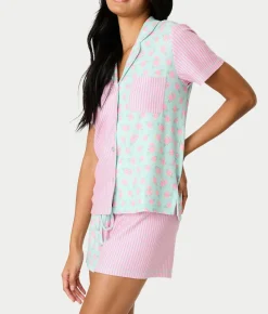 Secret Garden Striped Floral Knit Pajama Set
