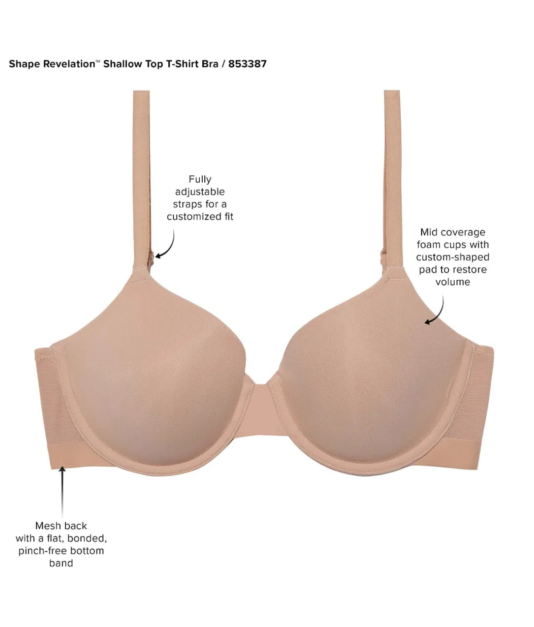 Shape Revelation Shallow Top T-Shirt Bra