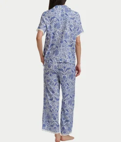 Short Sleeve Knit Top & Cropped Pajama Set