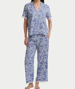 Short Sleeve Knit Top & Cropped Pajama Set