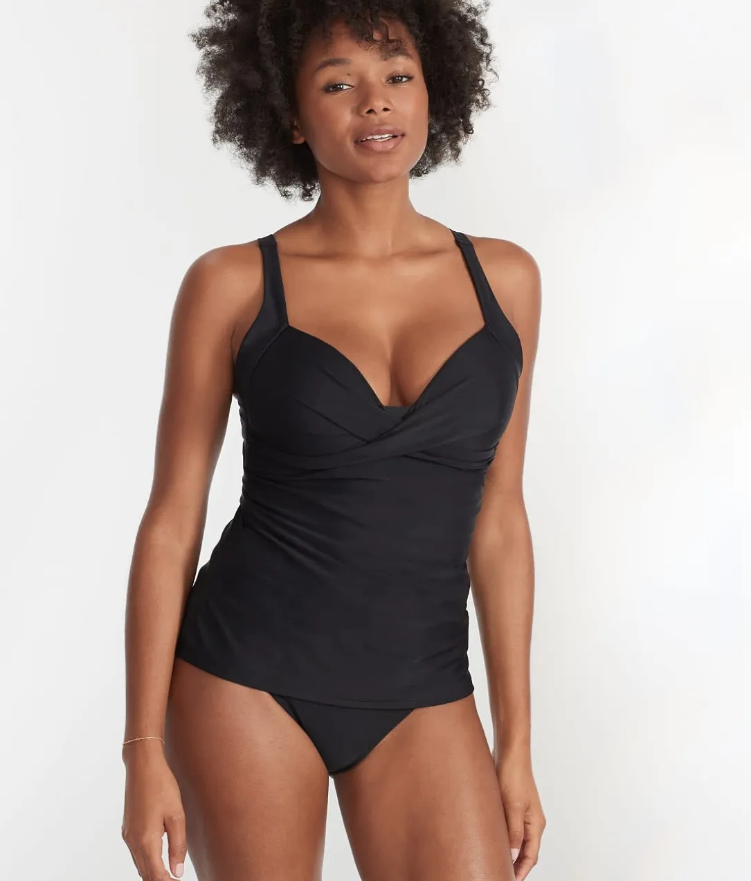 Space Twist Front Wire-Free Tankini Top