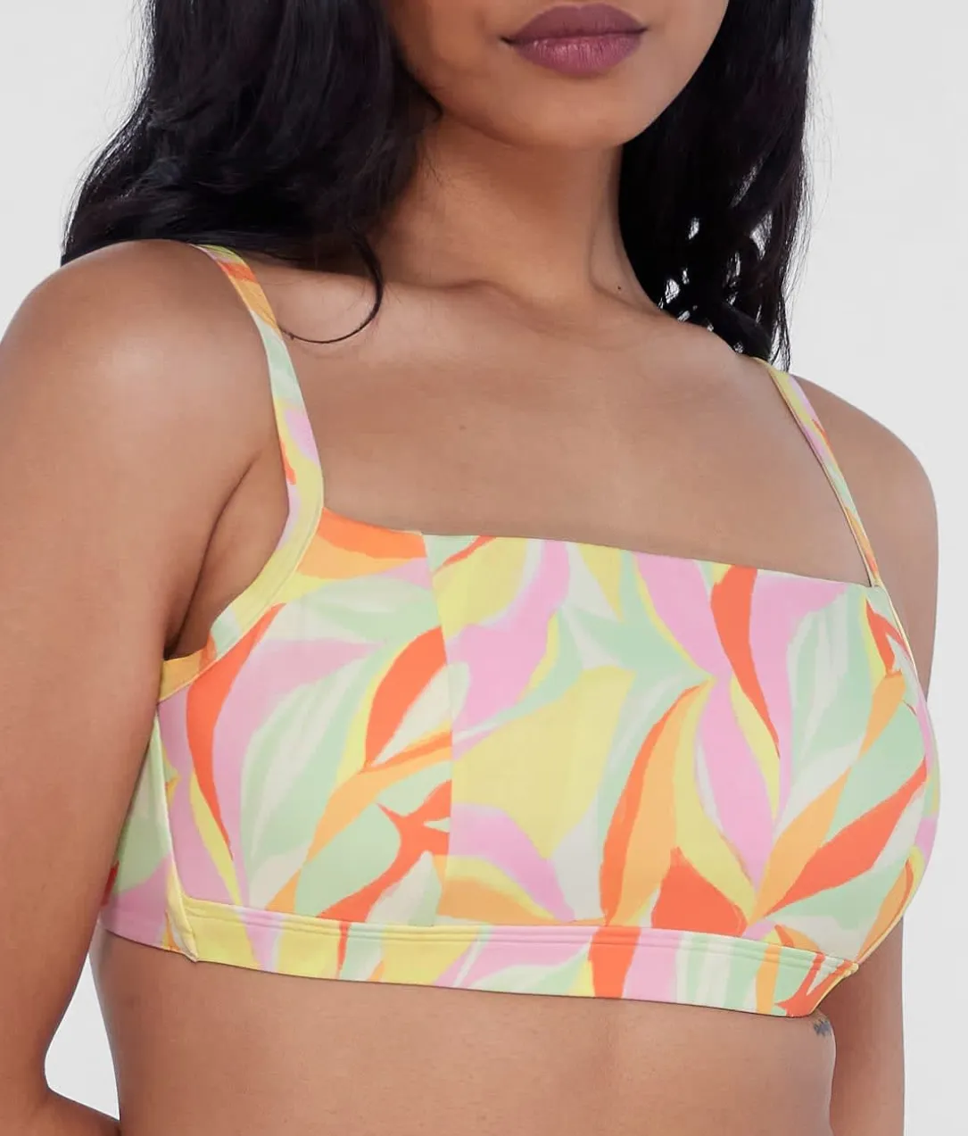Square Neck Underwire Bralette Bikini Top