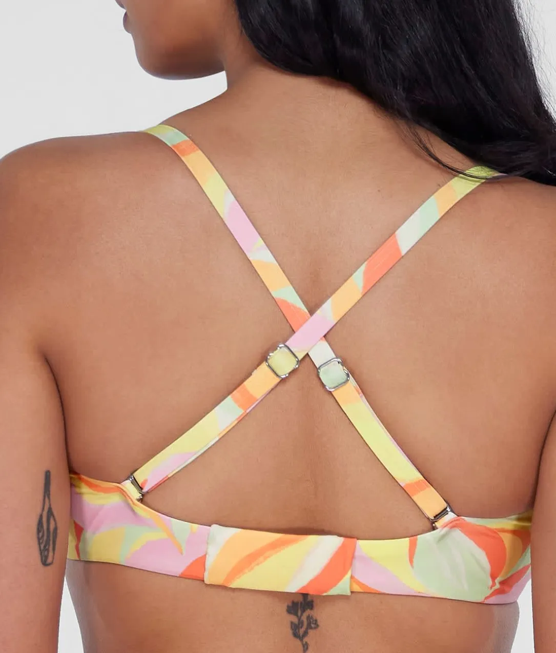 Square Neck Underwire Bralette Bikini Top
