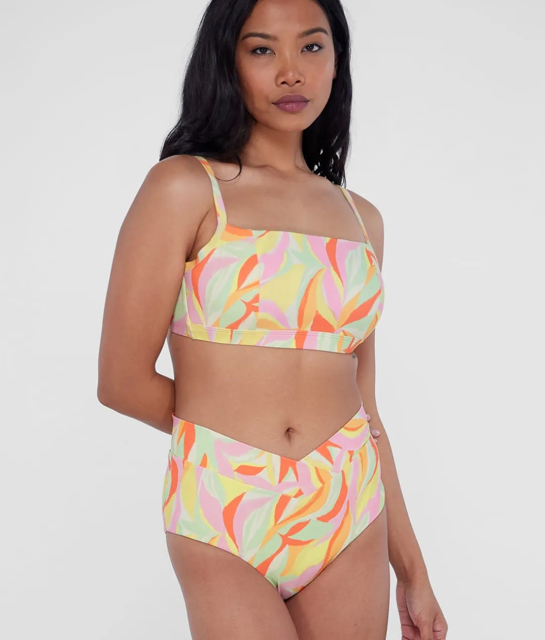 Square Neck Underwire Bralette Bikini Top