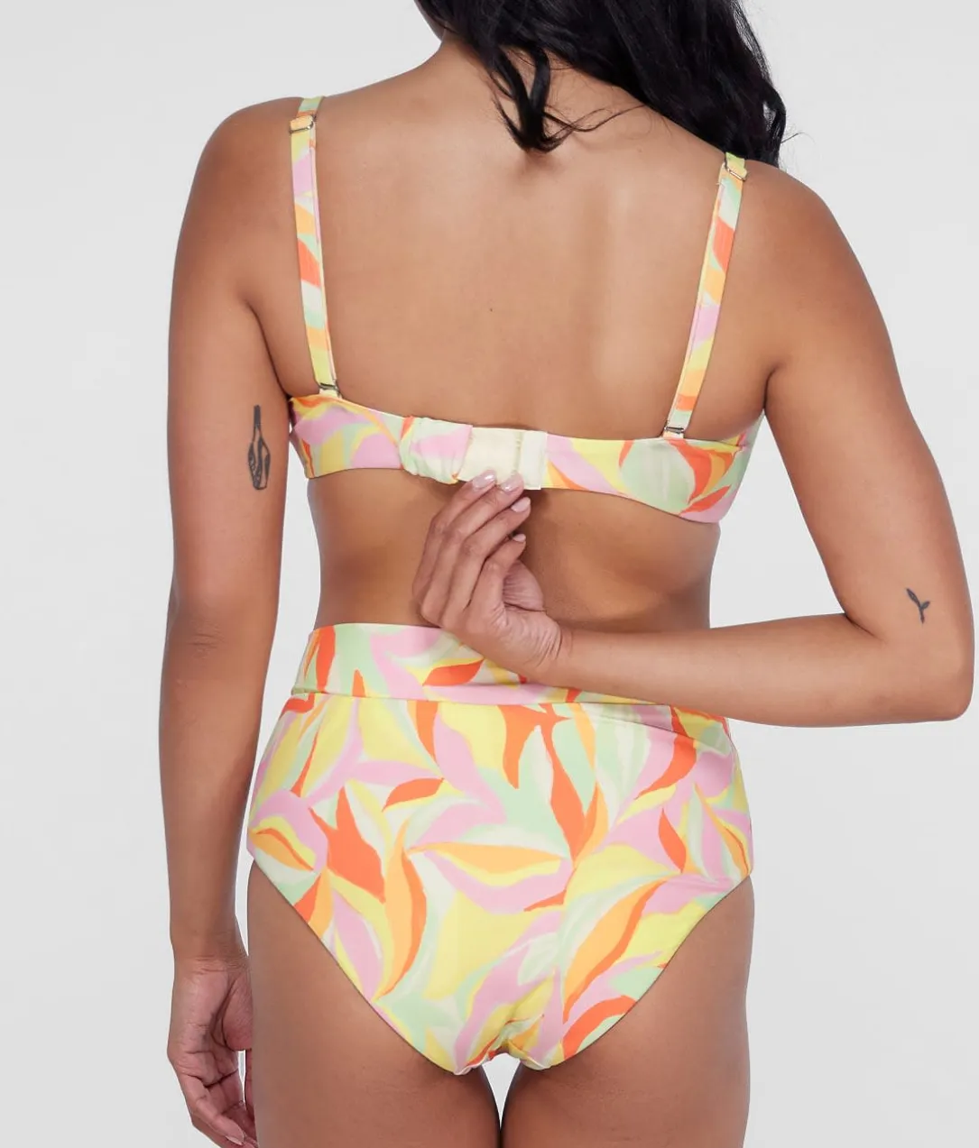 Square Neck Underwire Bralette Bikini Top