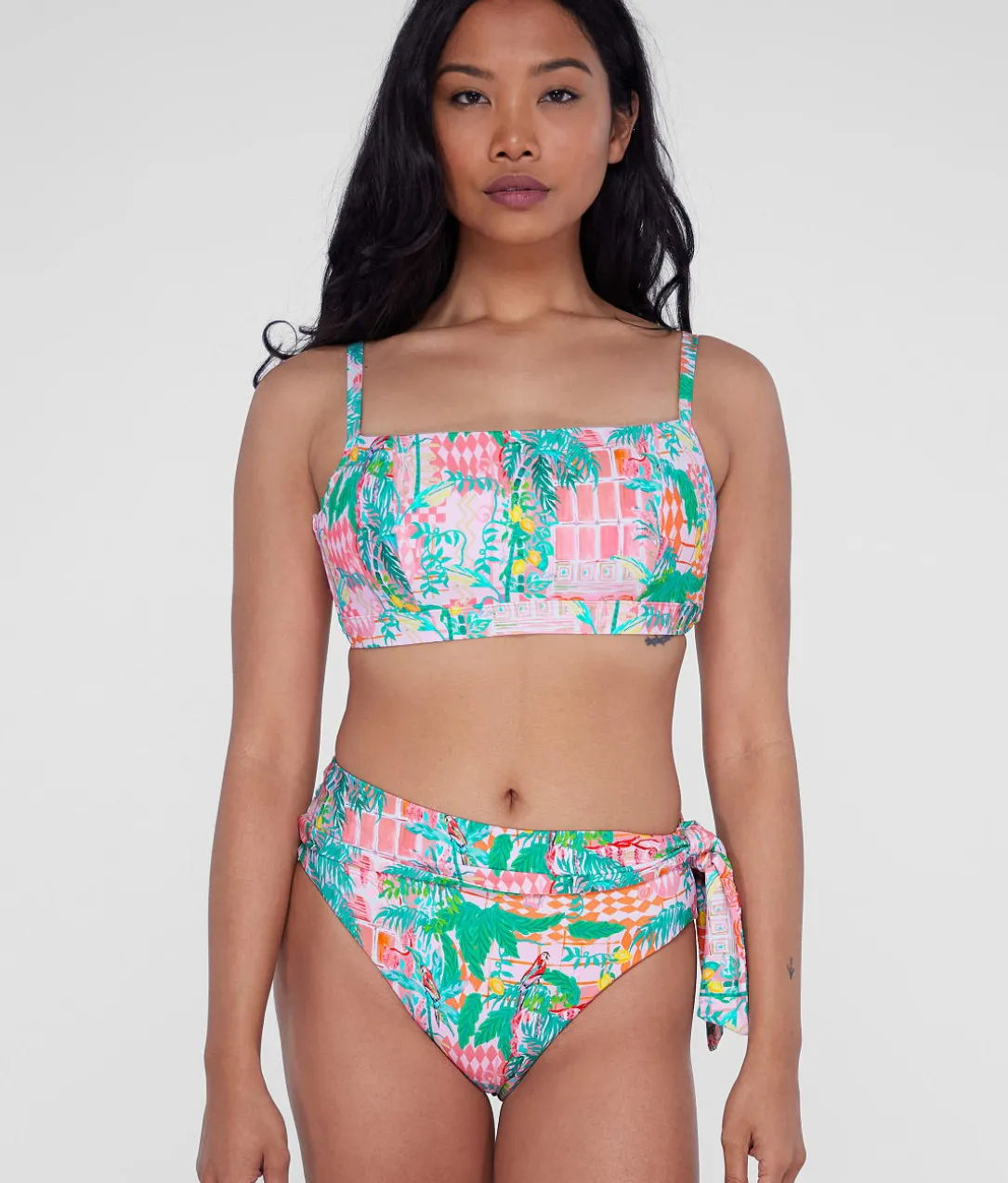 Square Neck Underwire Bralette Bikini Top
