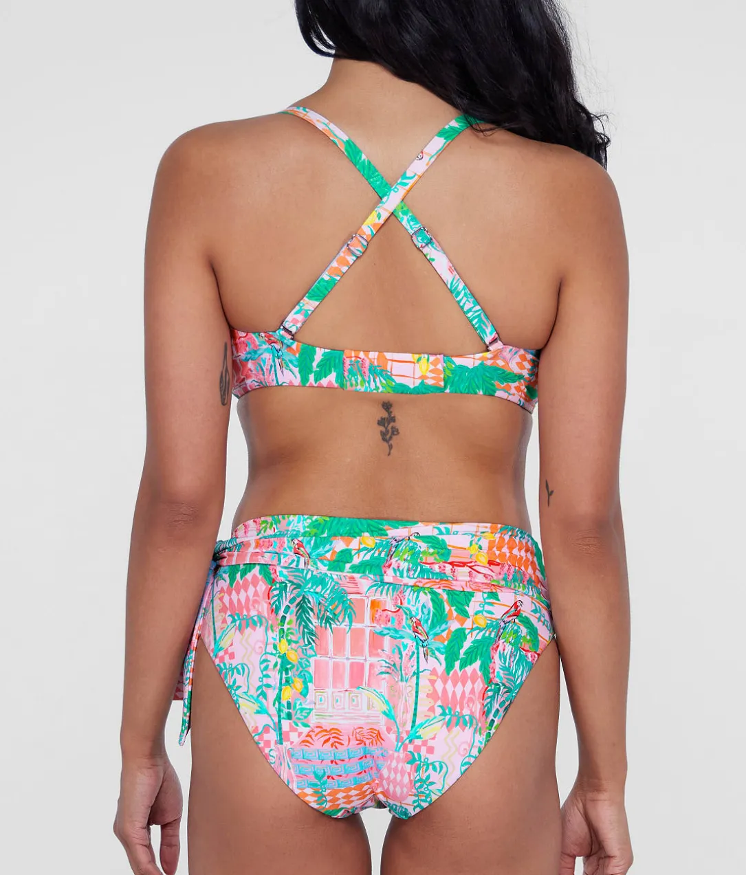 Square Neck Underwire Bralette Bikini Top