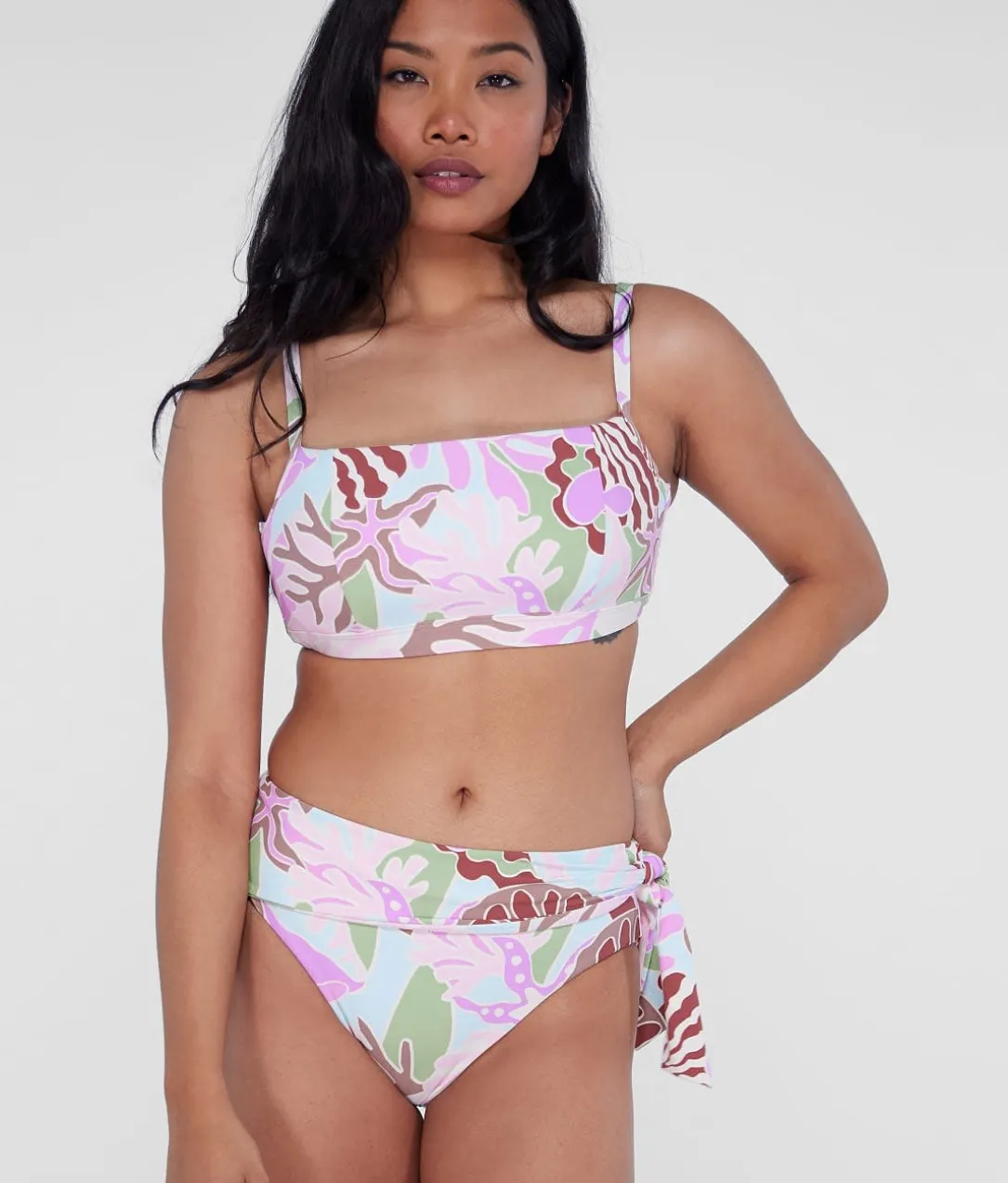 Square Neck Underwire Bralette Bikini Top