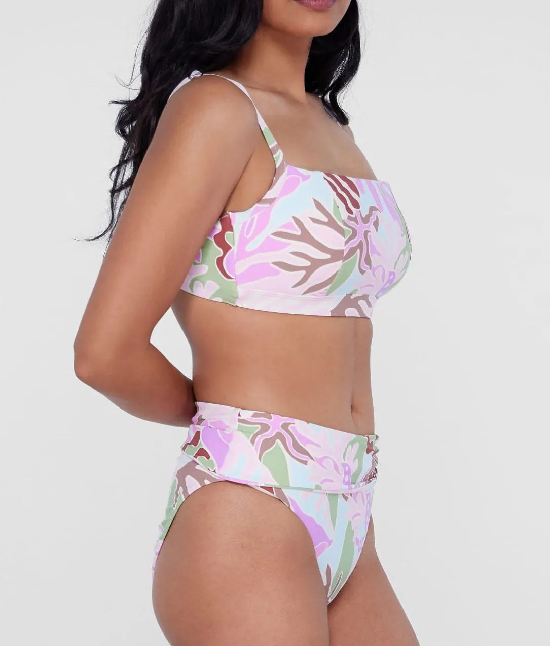 Square Neck Underwire Bralette Bikini Top