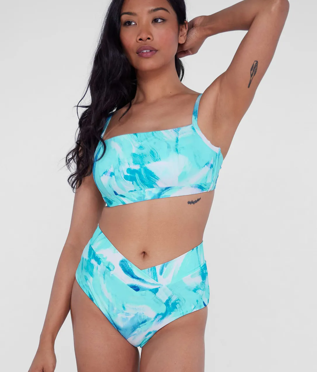 Square Neck Underwire Bralette Bikini Top