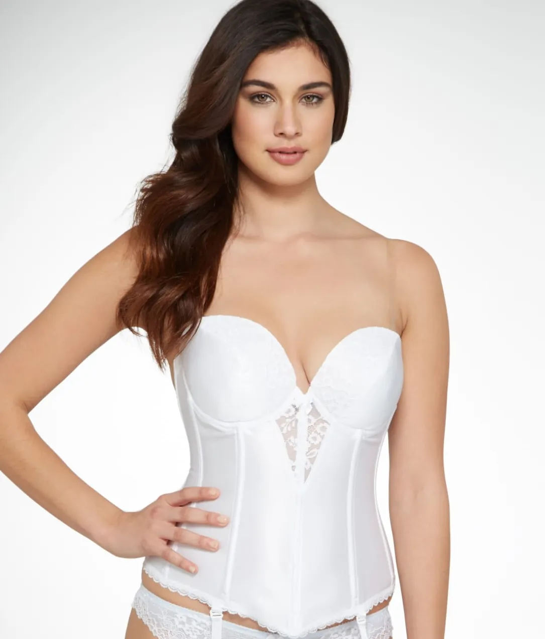 Strapless Plunge Backless Bustier
