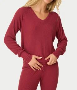 Textured Essentials Long Sleeve Knit Pajama Set