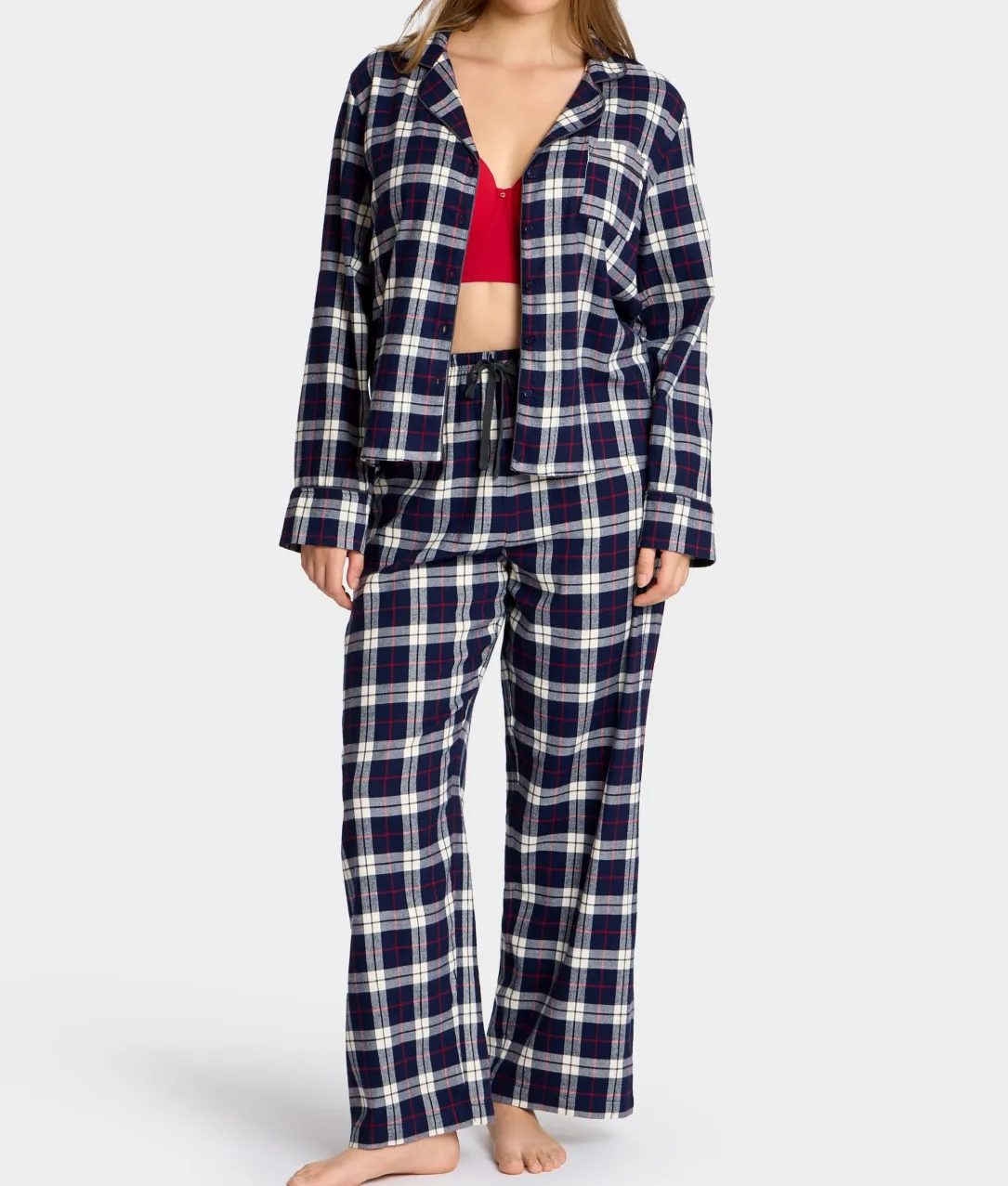 The Cozy Plaid Brushed Cotton Pajama Set